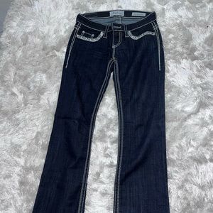 Day Trip- buckle jeans-  dark wash- Leo bootcut - 26L